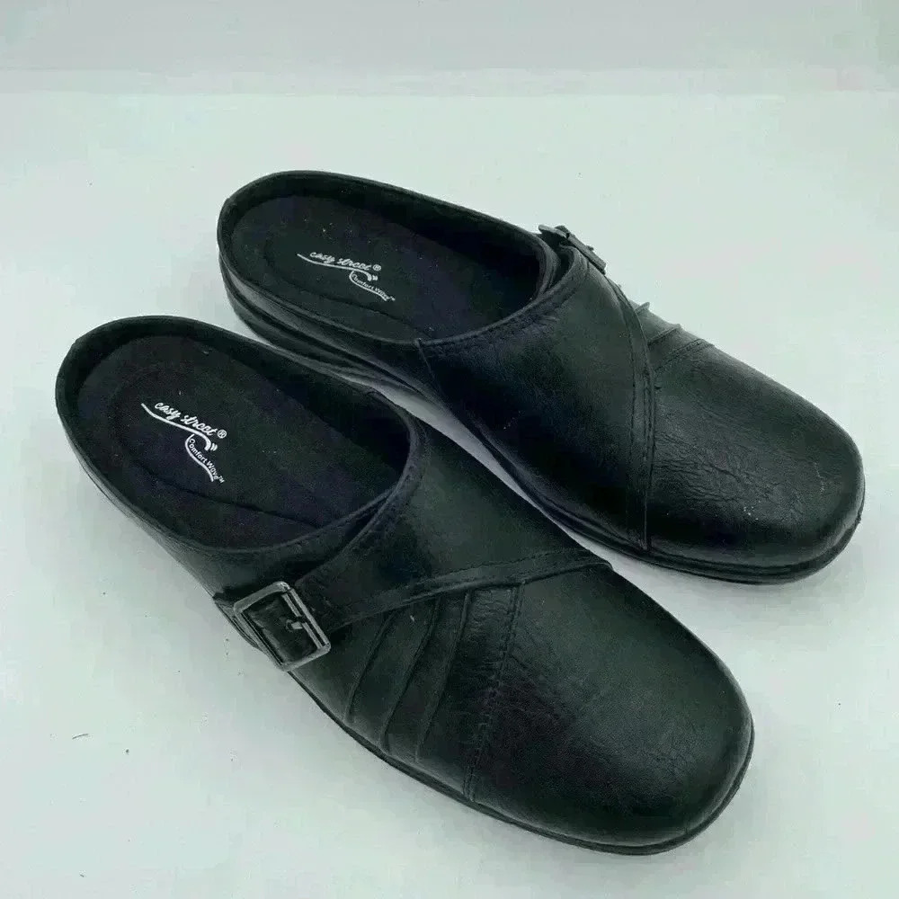 Easy Street Comfort Wave Black Mules Size 9 - Picture 1 of 5